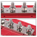G-plus Red Heavy Duty 4 Way Bus Bar Power Nylon Fiberglass Distribution Box I Type Screw 300a 48v Dc