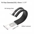 Uxcell 1-3 4 45mm Cable Clamp 304 Stainless Steel Rubber Cushioned Insulated R Shape Metal 5pcs