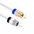 Uxcell Pneumatic Ptfe Air Tubing Kit Hose Line 4mm Od 2m White With M10 G1 8 Push To Connect Fittings