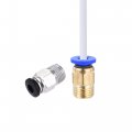 Uxcell Pneumatic Ptfe Air Tubing Kit Hose Line 4mm Od 2m White With M10 G1 8 Push To Connect Fittings