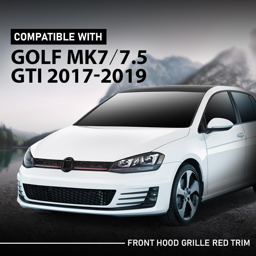 Front Bumper Hood Grille W Red Trim For Volkswagen Golf 7 5 2017-2019 5gm853651agcee 5gm853651ajcee