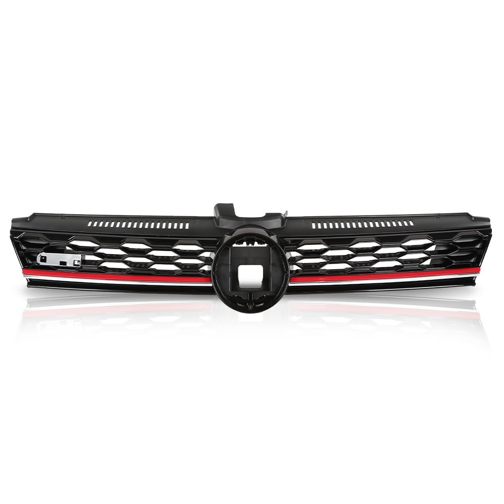 Front Bumper Hood Grille W Red Trim For Volkswagen Golf 7 5 2017-2019 5gm853651agcee 5gm853651ajcee
