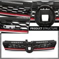 Front Bumper Hood Grille W Red Trim For Volkswagen Golf 7 5 2017-2019 5gm853651agcee 5gm853651ajcee