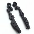 Black Short Angled Peg Mounting Kit With Flat End Footpegs For Bike 1-1 2 Inch Front Engine Guard Frame Tube Iron 883 Electra 