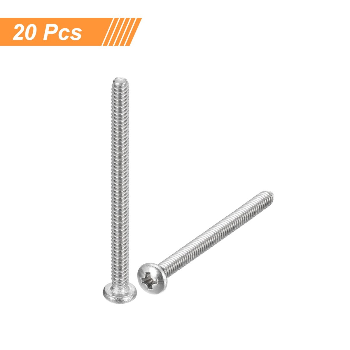 4-40x1-5 8 Pan Head Machine Screws 304 Stainless Steel Screw Phillips Drive Fully Threaded Bright Finish Pack Of 20