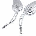 Httmt Mt382d- Chrome Raindrop Side Mirrors For H-d 1982-later All Models Except Vrscf 2014-later Flhtkse Flhrse6 Flhr And Flhrc