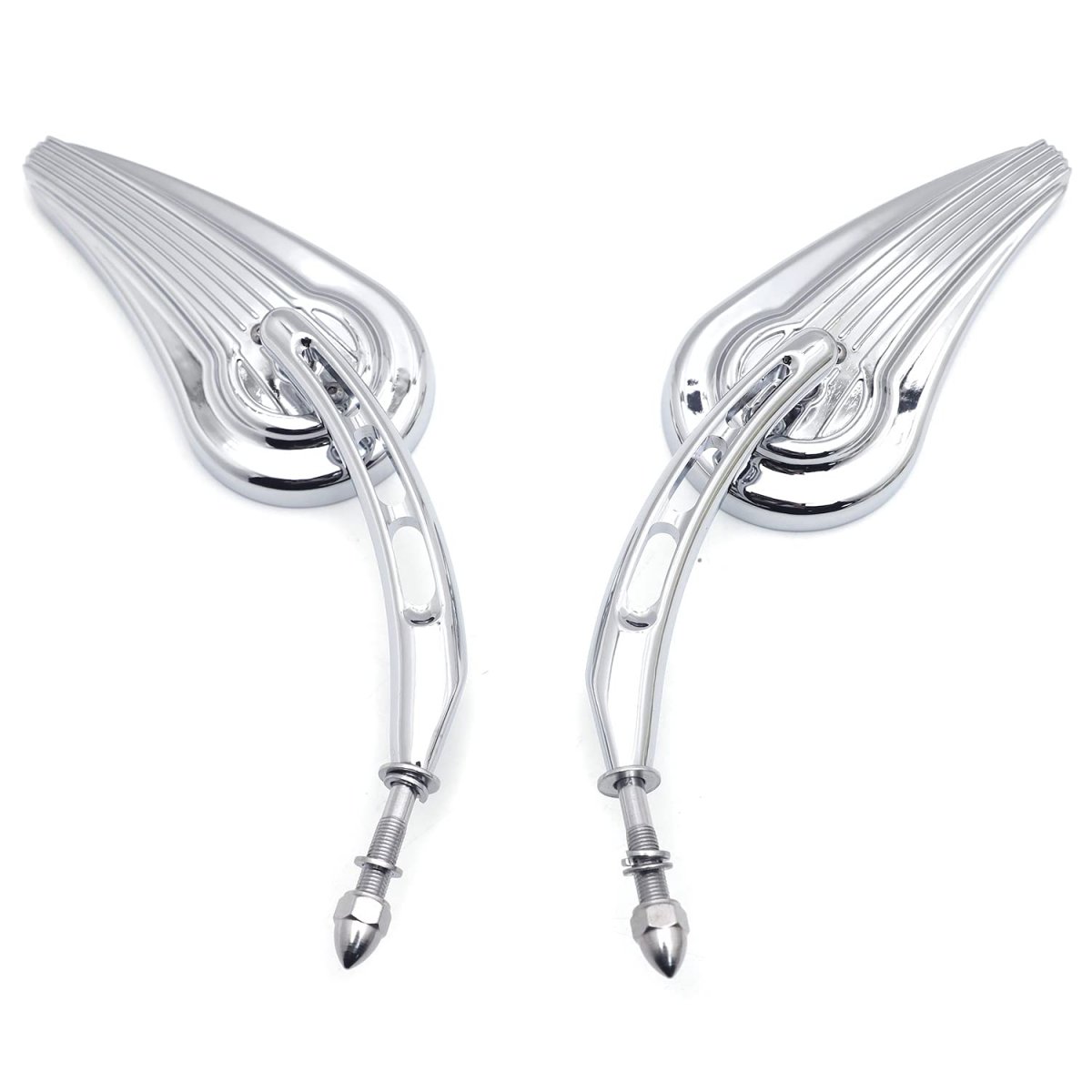 Httmt Mt382d- Chrome Raindrop Side Mirrors For H-d 1982-later All Models Except Vrscf 2014-later Flhtkse Flhrse6 Flhr And Flhrc