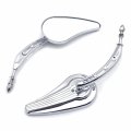 Httmt Mt382d- Chrome Raindrop Side Mirrors For H-d 1982-later All Models Except Vrscf 2014-later Flhtkse Flhrse6 Flhr And Flhrc