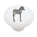Baby Zebra Decorative High Gloss Ceramic Drawer Knob 