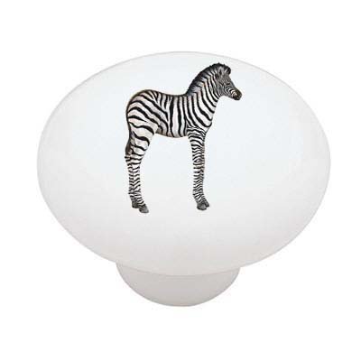 Baby Zebra Decorative High Gloss Ceramic Drawer Knob