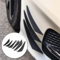 6pcs Car Canards Front Bumper Spoiler Carbon Fiber Texture Lip Splitter Fins Diffuser Body Kit