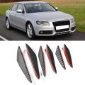 6pcs Car Canards Front Bumper Spoiler Carbon Fiber Texture Lip Splitter Fins Diffuser Body Kit