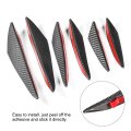 6pcs Car Canards Front Bumper Spoiler Carbon Fiber Texture Lip Splitter Fins Diffuser Body Kit