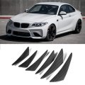 6pcs Car Canards Front Bumper Spoiler Carbon Fiber Texture Lip Splitter Fins Diffuser Body Kit
