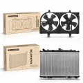 A-premium Engine Coolant Radiator Cooling Fan Assembly Compatible With Nissan Maxima 2000-2001 3 0l Infiniti 0 3 Automatic