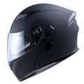Motorcycle Modular Full Face Helmet Hb89 Flip Up Dual Visor Sun Shield Dot Certified Aerodynamic Thermoplastic Shell Matt Black 