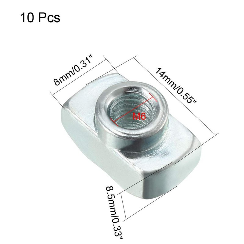 Sliding T Slot Nuts M6 Female Thread For 4040 Series Aluminum Extrusion Profile Pack Of 10