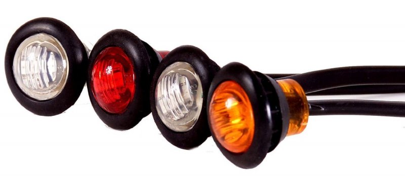 M09300r Red 3 4 In Round Combination Clearance Marker Light 12v Led With Resin Sealed Electronics Acrylic Lens Rear Mount