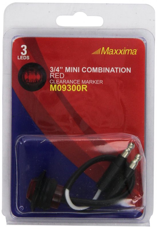 M09300r Red 3 4 In Round Combination Clearance Marker Light 12v Led With Resin Sealed Electronics Acrylic Lens Rear Mount