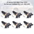 Topteng 6x Ignition Coils Spark Plugs Uf303 12568062 For Gmc Canyon L4 2 8l L5 3 5l 20-2006 Envoy L6 4 2l 2002-2005 Buick