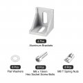 Uxcell 4set Inside Corner Bracket Gusset Kits 38x38x35mm 4040 Angle Connector For European Series Aluminum Profile Silver 8 X T