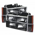 Xtune For Gmc Yukon 1992 1993 Headlights Pair Crystal Black Hd-jh-gmcck88-am-bk-set  