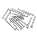M5-0 8 X 45mm 20pcs Flat Round Head Screws 304 Stainless Steel Phillips Drive Machine Hardware Fastener For Furniture 