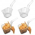 2 4 8 12 Pieces Fries Basket Mini Square French Fry Chip Holder Food Snacks For Serving Stainless Steel Basket With Handle 