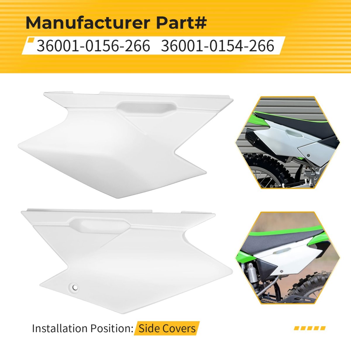 Left Right Rear Side Cover For Kawasaki Klx140l Klx140g Klx140 2008-2024 36001-0156-266 36001-0154-266