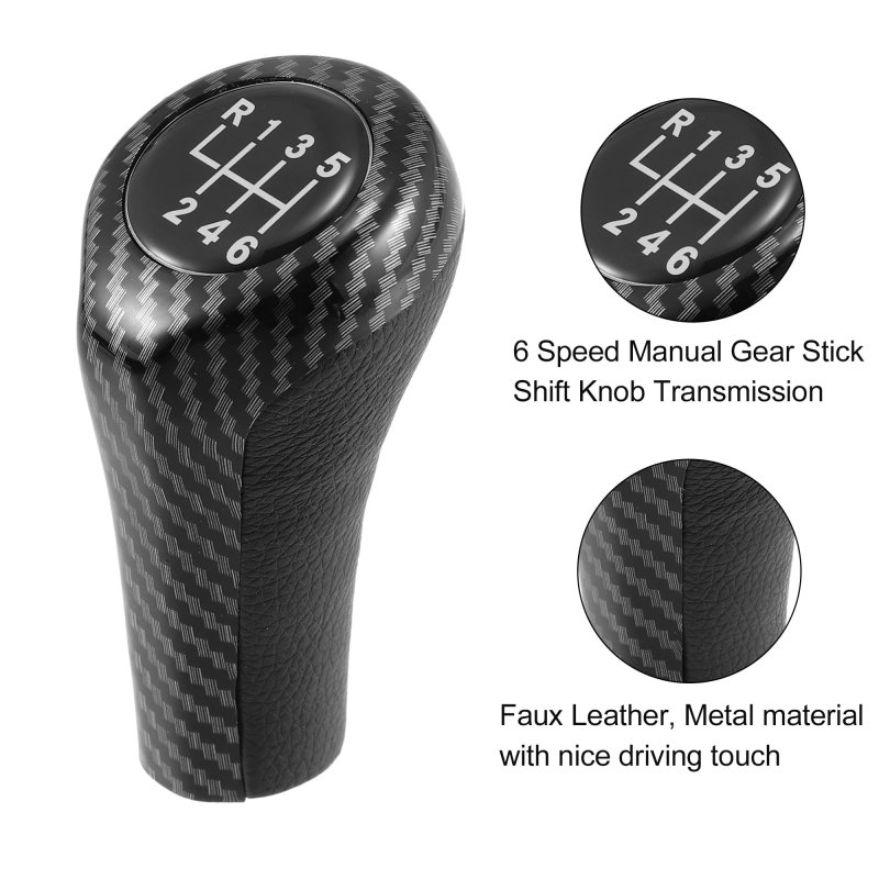 6 Speed Manual Gear Stick Shift Knob Transmission Lever Shifter Handle Carbon Fiber Pattern For Bmw 1 3 5 Series E30 E32 E34