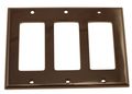 Leviton 80411-n 3-gang Decora Gfci Device Wallplate Standard Size Thermoset Mount Brown 