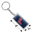 Graphics More Rectangle University Of Mississippi Primary Logo Keychain In Chrome Plated Metal