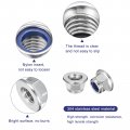 Uxcell M5x0 8mm Flange Nylon Insert Lock Nuts 5pcs 304 Stainless Steel Hex Self Locking For Industrial Construction Fasteners