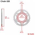Caltric Front Rear Sprockets Kit For Polaris Trail Blazer 250 2001-2003
