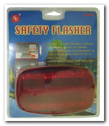 18 LED SE FL318R Flashing Light Magnetic Back Red 18 LED Safety Steady 