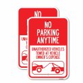 2 Pack No Parking Anytime Unauthorized Vehicles Towed At Vehicle Owner S Expense With Car Tow Graphic 12 X 18 Heavy-gauge 