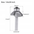 Uxcell Chamfer Router Bit 1 4 Shank 3 8 Dia 45 Degree High Carbon Steel With Bearing For Carpentry Woodworking Cutter Tool