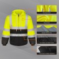 Tccfcct High Visibility Hoodie For Men Women Class 3 Hi Vis Sweatshirts With Zipper Reflective Safety Jackets Construction