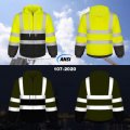 Tccfcct High Visibility Hoodie For Men Women Class 3 Hi Vis Sweatshirts With Zipper Reflective Safety Jackets Construction