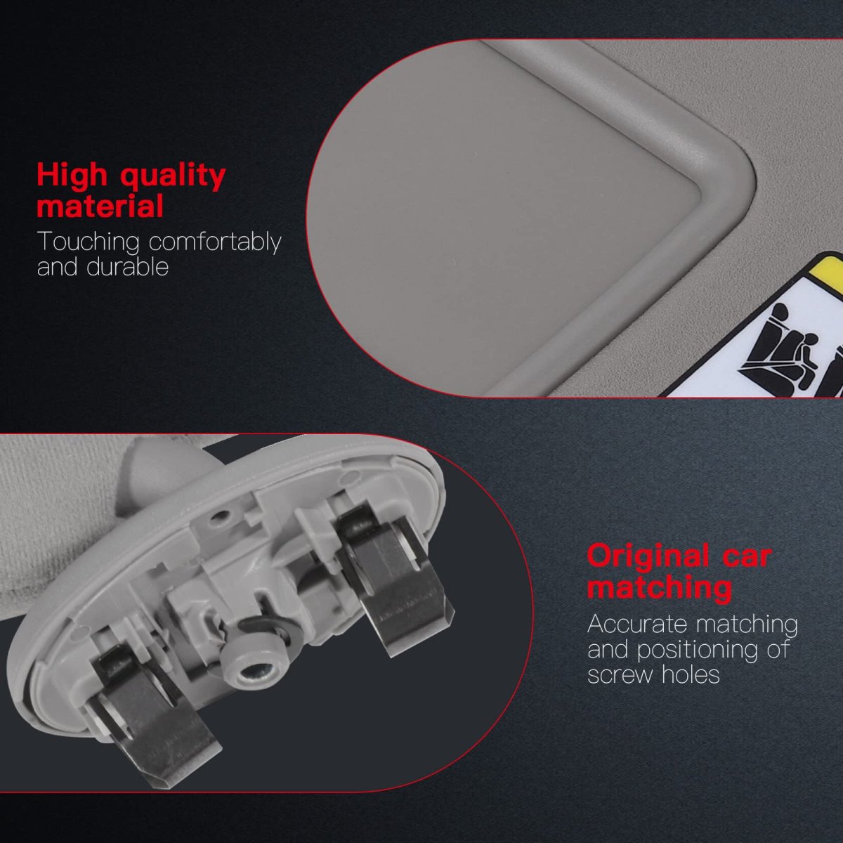 Sun Visor Left Driver Side Gray For Toyota Camry 2006 2007 2008 2009 2010 2011 Direct Fit Reliable Replacement Adjustable