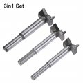 Uxcell Forstner Wood Boring Drill Bits 24mm 25mm 26mm Dia Hole Saw Carbide Alloy Steel Tip Round Shank Cutting For Hinge