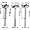 Uxcell Forstner Wood Boring Drill Bits 24mm 25mm 26mm Dia Hole Saw Carbide Alloy Steel Tip Round Shank Cutting For Hinge
