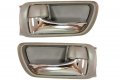 Pt Auto Warehouse To-2469mb-ds Inner Interior Inside Door Handle Trim Brown Housing With Chrome Lever Left Right Pair 