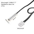 2 Pcs 10k Ntc Thermal Sensor Probe Stainless Steel Sensitive Temperature 15 7 Inch Digital Thermometer Extension Cable Temp