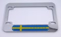 Sweden Swedish Flag Motorcycle Bike Abs Chrome Plated License Plate Frame For Usa Plates Only Will Not Fit Canadian