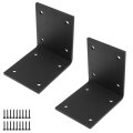 Heavy Duty Steel Shelf Bracket Set 2 Pcs Black Powder Coated 300 Lbs Load Capacity 6 X5 X6