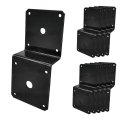 Black Powder Coated Deck Joist Tie Plate Z Bracket For 2x4 Cross And 4x4 Post Corner Brace Support 14 Gauge 10 Pack 