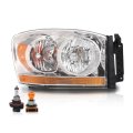 Right Passenger Side Headlight Assembly With Light Bar For Dodge Ram 1500 2006 2008 2500 3500 2009 Clear Lens Chrome Housing 