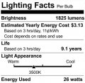 Satco S6727 Pin-based Compact Fluorescent Lamp 26 Watts 1825 Lumens T4 Shape G24d-3 Ansi Base 6 81 Mol 0 50 Mod 3500 Cct Kelvin