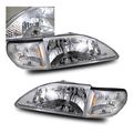 Sppc Crystal Headlights Chrome Assembly Set With Corner Light For Ford Mustang Pair Driver Left And Passenger Right Side 